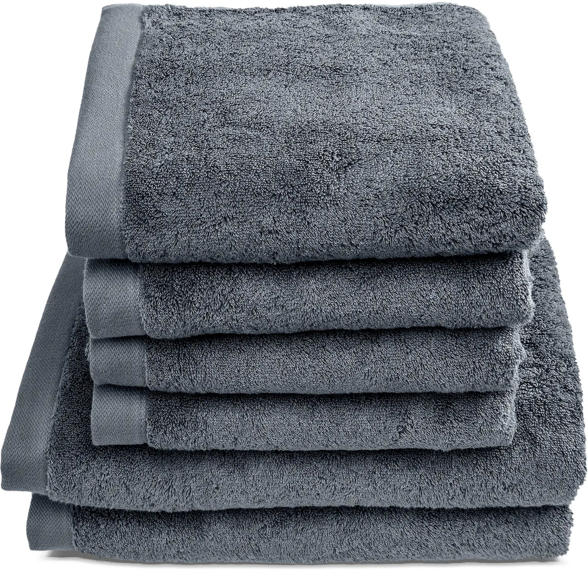 6er Set Pura Anthrazit 2x Duschtuch + 4x Handtuch