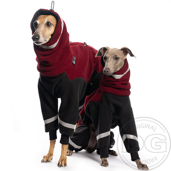 Ninja Fleece Overall (Ruby Wine + Beige) - DG Doggear 