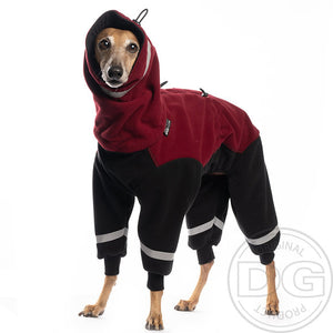 Ninja Fleece Overall (Ruby Wine + Beige) - DG Doggear 
