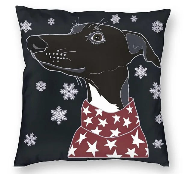 Cushion covers with various greyhound motifs 