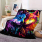 Flauschige Kuscheldecken Flanell / Tagesdecken diverse Tiermotive (Hund, Wolf, etc)