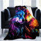Flauschige Kuscheldecken Flanell / Tagesdecken diverse Tiermotive (Hund, Wolf, etc)