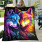 Flauschige Kuscheldecken Flanell / Tagesdecken diverse Tiermotive (Hund, Wolf, etc)