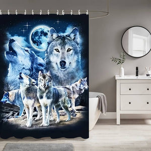 Shower curtain (wolf motif) 