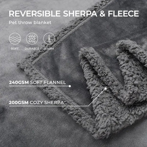 Waterproof dog blanket with soft, cuddly reverse side (uni / paws)