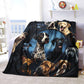 Flauschige Kuscheldecken Flanell / Tagesdecken diverse Tiermotive (Hund, Wolf, etc)
