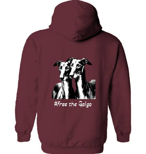 Hooded hoodie with greyhound motif (unisex) 